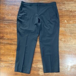 Banana Republic Avery Wool Blend Black Dress Pants 14 Tapered Ankle Cropped